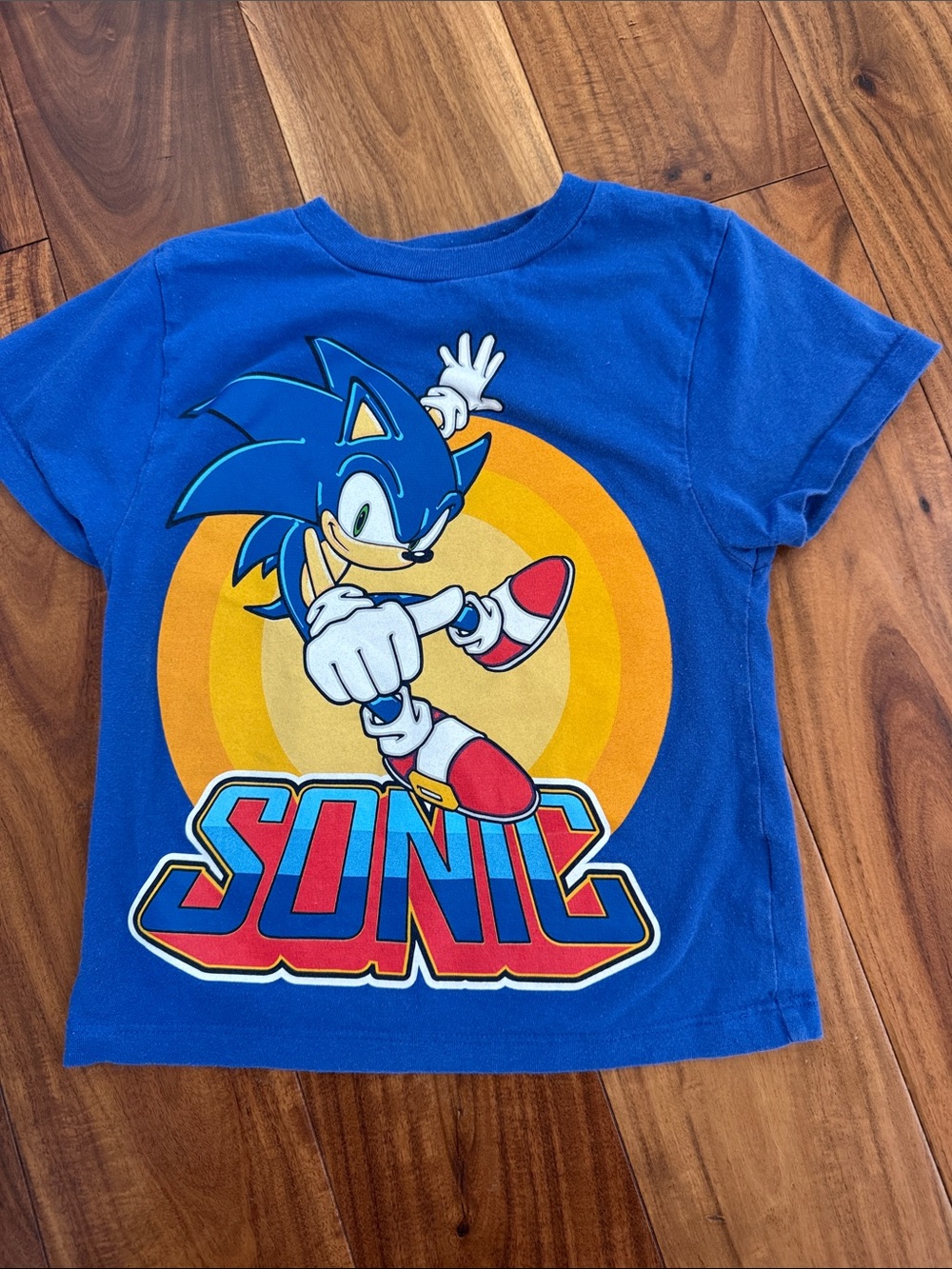 Blue Sonic Graphic Tee for Kids - Short Sleeve